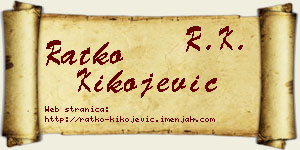 Ratko Kikojević vizit kartica